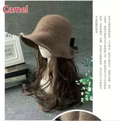 Imagem do Chapéu de lã de bowknot vintage feminino, Fedoras para senhoras, cúpula de feltro para casamento Igreja Jazz, boné feminino elegante, outono e inverno