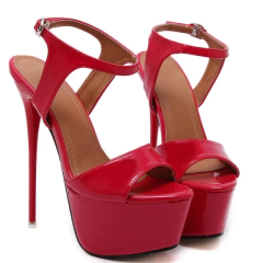 Desejo sexy couro envernizado plataforma à prova dwaterproof água salto alto boate palco sandálias femininas saltos finos estilo - Wolf Magazine