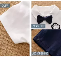 Bodysuit de algodão confortável para meninos e meninas, manga curta, bonito vestido de festa, roupas de bebê, verão, 0-18m - Wolf Magazine