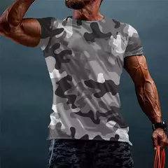 Imagem do Camuflagem masculina de manga curta, camiseta com proteção UV, vestuário de pesca, vestuário de pesca, 2024