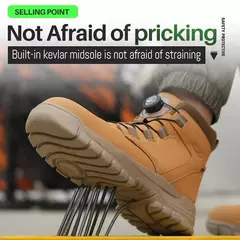 Sapatos de aço impermeável para homens, botas de trabalho, sapatos de segurança, botões rotativos, botas masculinas, sapatos protetores à prova de perfuração, tamanho grande, 48 - Wolf Magazine
