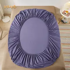 100% algodão cabido folha de cama com faixa elástica cor sólida anti-deslizamento ajustável colchão capa para cama única dupla rei rainha