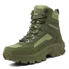 Botas táticas impermeáveis masculinas, Combat Ankle Boot, Sapatos de segurança de trabalho, Trekking, Preto, Trekking, Tamanho grande - Wolf Magazine