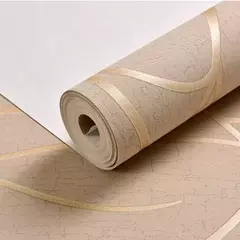 European Non-Woven 3D Curve Stripe Adesivos de parede, Decoração à prova de umidade, Papel de parede grosso, 53cm