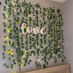 Luzes de folha verde para decoração, Videira artificial Ivy, Luz de fada para festa de casamento, Natal, Planta de parede, 2m-10m na internet