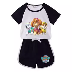 Imagem do Boys Paw Patrol T-shirt manga curta Top e Shorts Set, bebê meninos roupas, roupas dos desenhos animados, terno verão, novo conjunto infantil, 2022, 2pcs