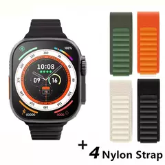 2024 novo relógio inteligente 9 ultra pro max gen 2 49mm tela amoled smartwatch alta taxa de atualização carregamento sem fio das mulheres dos homens para o esporte - loja online