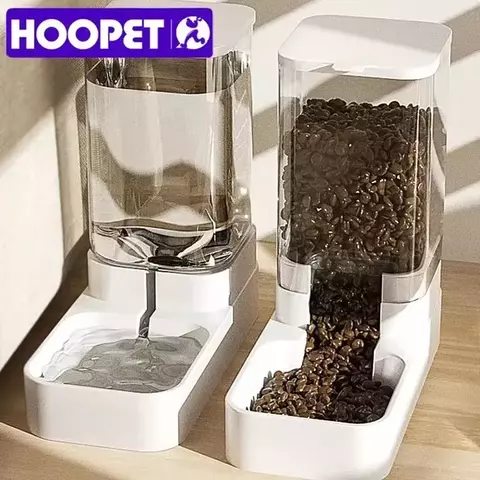 Hoopet alimentador de cachorro gato tigela de água de alimentação automática transparente dispensador de armazenamento de alimentos para animais de estimação recipiente filhote de cachorro gatinho acessórios
