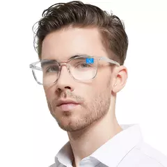 Óculos de leitura quadrados grandes para homens, anti luz azul, óculos acabados, óculos de computador presbiopia, leitor masculino - comprar online