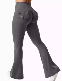 Leggings de ioga de alto estiramento para mulheres, sentimento nu, vestuário de compressão, calça com bolsos, perna larga, mais recente, 2024 - Wolf Magazine