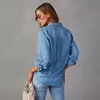 Camisas jeans soltas femininas, blusas monocromáticas, tops casuais, moda vintage, jovem feminina, verão, 2024