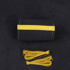 Capa de volante de carro de couro de camurça artificial universal 15 polegadas DIY acessórios de carro macio resistente ao desgaste com linha de agulha na internet