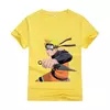 Camiseta infantil de algodão estampado naruto, desenho animado japonês na moda cosplay casual para menino, blusa de manga curta, novo, 2024