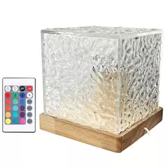 Projetor de ondulação de água rotativo dinâmico, luz noturna, 16 cores, lâmpada de cristal de chama para sala de estar, estudo, quarto, rotação dinâmica na internet