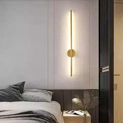 Nórdico moderno Faixa LED Luz de Parede, Sala, Sofá Fundo, Cobre completa, Quarto, Cabeceira, 80cm, 60cm, AC85-265V