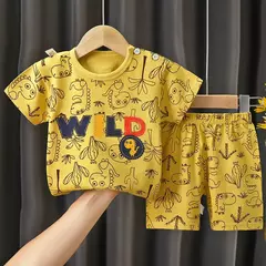 Terno de algodão bebê para meninas e meninos, dois conjuntos de roupas, roupas recém-nascidas, 1 ano, 2 anos, 3 anos - Wolf Magazine