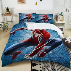 Marvel Spider-Man Conjunto de cama para adultos e crianças, Luxury Bed Comforter, Capa de edredão, 2 Fronhas, Gift, 3Pc, 1