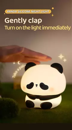 Panda led night light bonito silicone night light usb recarregável toque noite lâmpada quarto cronometragem decoração presente das crianças