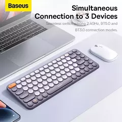 Baseus-teclado bluetooth k01a, sem fio, para macbook, ipad, pc, tablet, laptop, mini, fino, sistema duplo, 2.4g, silencioso - comprar online