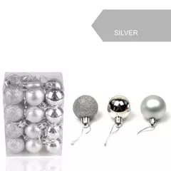 Imagem do Christmas Tree Bauble Pendurado Ornamento para Decoração de Casa, Xmas Ball, Pendant Balls, Party Decor, 30mm, 24Pcs