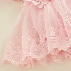 3d flor verão bebê meninas macacão princesa malha roupas recém-nascidos rendas retalhos plissado bodysuit vestido bandana crianças roupas - comprar online