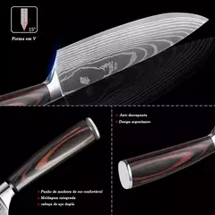XITUO-Laser Damasco Padrão Facas de Cozinha Set, Faca Chef, Ultra-Sharp, Santoku, Cutelo, Corte, Utilidade, Fruta, 1-10pcs na internet