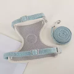 1/conjunto de arnês para cães pequenos, arnês e coleira ajustável para cães e gatos, coleira para cães e gatos, acessórios para cães e gatos - comprar online