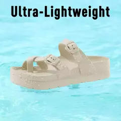 Pallene-Sandálias femininas de plataforma tamancos, chinelos de sola grossa, sandálias femininas de praia ao ar livre com suporte de arco, sapatos macios de EVA na internet
