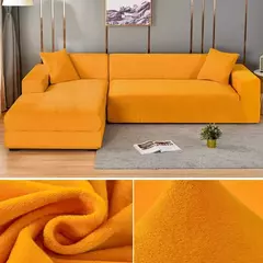 Tampa de veludo grosso do sofá para a sala de estar, tampa elástica, sofá de canto em forma L, estiramento, 1,2, 3,4 Seater na internet