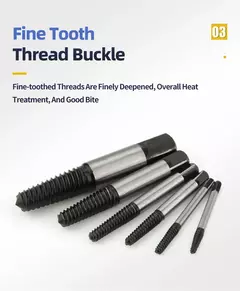 5 pçs extrator de parafuso centro brocas parafuso quebrado remoção centro broca conjunto aço carbono danificado ferramentas remoção parafuso guia conjunto - Wolf Magazine