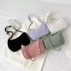 Bolsas de veludo vintage feminino, bolsa axilas, bolsas de ombro com zíper, bolsas pequenas, embreagem casual macia, moda feminina, outono, inverno - comprar online