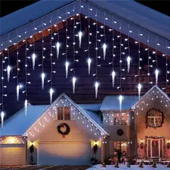 LED Cortina Icicle String Lights, Guirlanda de Natal, Fairy Light, Droop 0.4-0.6m, Natal, Jardim, Rua, Exterior, Iluminação Decorativa - comprar online
