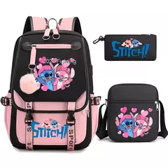 Lilo e Stitch Mochilas para Mulheres, Mala de Viagem Feminina, Mochila para Adolescentes, Meninas Bookbag, Melhor Presente, Mochila, 3Pcs