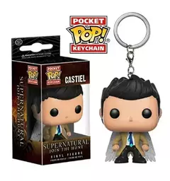 Funko pop sobrenatural 2024 novo personagem castiel com asa sam chaveiro brinquedo dean figura de vinil coleção bolso chaveiro brinquedos na internet