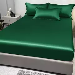 Imagem do Lençol de cetim para o quarto, cama moderna, simples, cor sólida, excluindo fronhas, 1