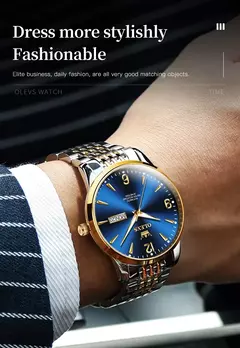 OLEVS-Relógio Mecânico Automático Masculino, Aço inoxidável, Impermeável, Luminoso, Data, Luxo, Original, 9928 - comprar online