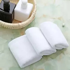 Imagem do Toalhas de hotel 100% algodão puro conjunto branco bordado ginásio viagem toalhas de mão toalhas de rosto máquina lavável toalhas de cabelo penteado cotto