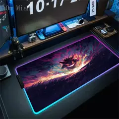Imagem do Rgb g-gengar mousepad pokemon led roxo mouse pad acessórios de jogos fantasma grande teclado estendido tapete pc anime tapetes de mesa