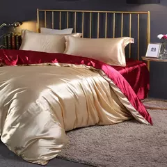 Conjunto De Cama De Luxo Com Capa De Edredão, 100% Seda, Duplo King e Queen Size, Conjuntos De Roupa De Cama, Kit De Capa De Cama, 4PCs - Wolf Magazine