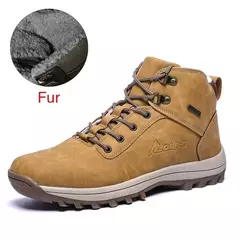DEKABR-Botas de neve de pele de couro genuíno masculinas, sapato impermeável d na internet