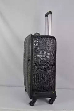 Crocodilo Padrão Couro Rolando Bagagem, Embarque Trolley Mala, Bagagem de Viagem Real para Homens e Mulheres, 16 20 24 Polegada - comprar online