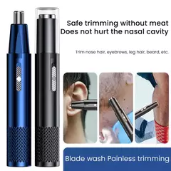Imagem do Aparador elétrico recarregável de cabelo para nariz, corte multicinético, recarregável, dois em um, unissex, totalmente automático, aparador lavável