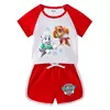Boys Paw Patrol T-shirt manga curta Top e Shorts Set, bebê meninos roupas, roupas dos desenhos animados, terno verão, novo conjunto infantil, 2022, 2pcs