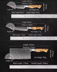 Hezhen 5 a 6pc conjunto de faca cozinha profissional damasco super aço chef paring santoku afiada cozinhar cozinha com suporte magnético na internet