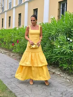 Vestido feminino sem encosto com gola quadrada, estilingues elegantes, vestido com bolo monocromático, Vestes compridas femininas, Festa à noite, Verão, 2022