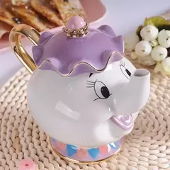 Disney-Bule bonito dos desenhos animados, Beleza e The Beast Coffee Pots Caneca, Mrs Potts, Chip Cup, Tea Pots, One Tea Sets, MINISO, Novo - loja online