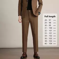 Calça casual justa masculina, cortina avançada, terno formal grosso para escritório, preto, marrom, cinza, azul, outono e inverno - loja online