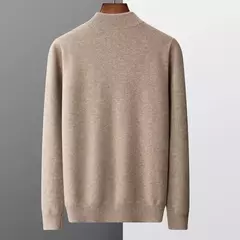 Suéter de malha de caxemira masculino, casaco de alta qualidade, gola meia altura, pulôver grosso, quente, tamanho grande, 100% lã, brincalhão, jovem, inverno, novo