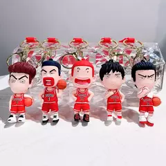 Anime japonês SLAM DUNK Chaveiro, Sakuragi Hanamichi Rukawa Kaede Hisashi Mitsui Action Figure, Saco Pingente, Chaveiro Modelo Brinquedos