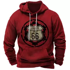 Homens e mulheres Route 66 3D Print Hoodies, moletons vintage, fatos de treino, roupas masculinas, moda